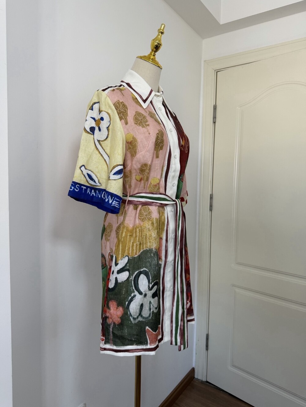 ALEMAIS Tangible Love belted printed linen mini dress - Picture 7 of 12
